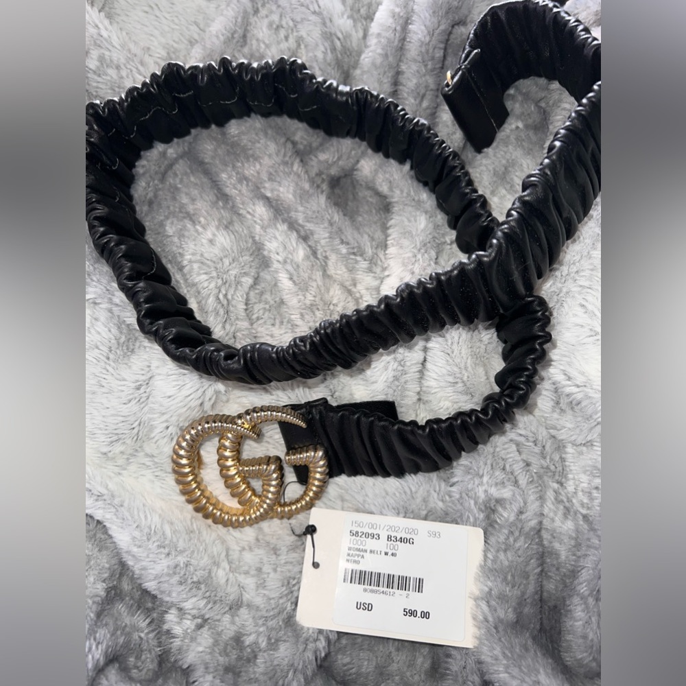 Gucci Belt - new but GG buckle has color fading. Still nice look. Vintage vibes